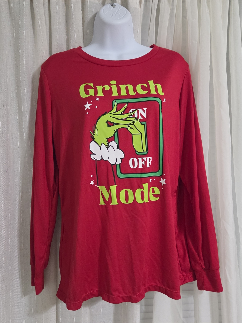 Dr. Seuss Red 'Grinch Mode' Long Sleeve Shirt